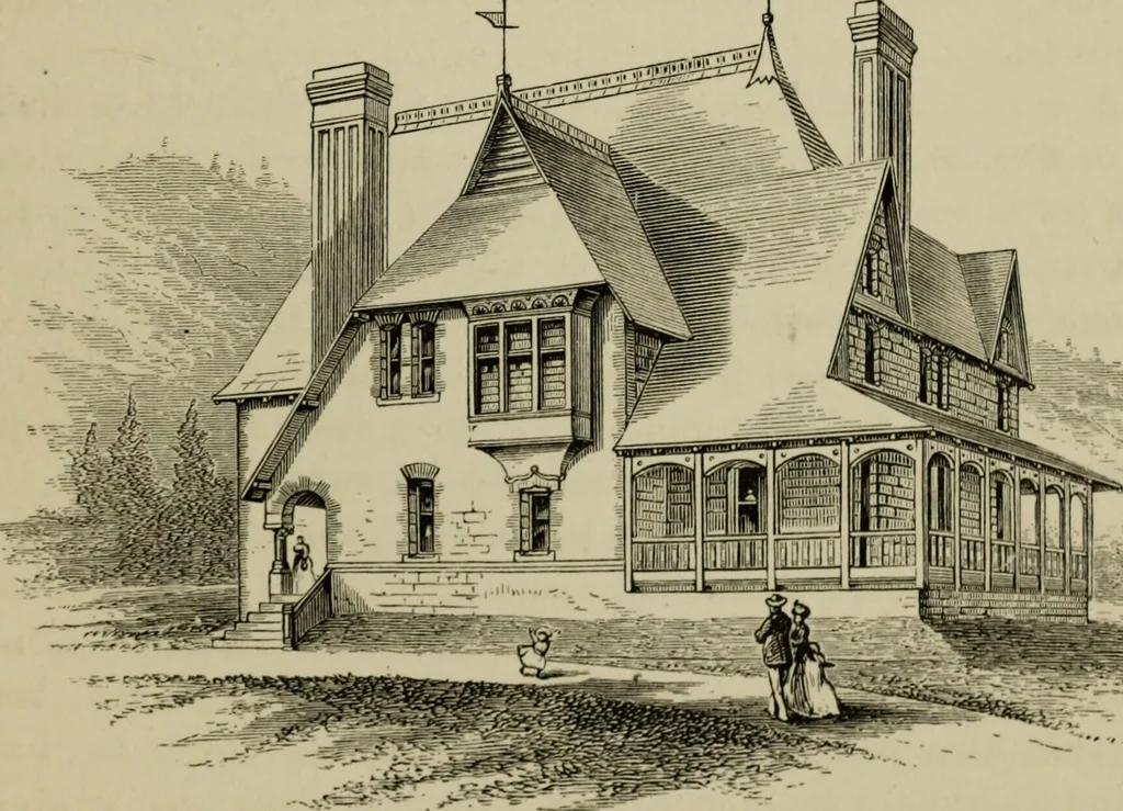 An illustration from Modern dwellings in town and country adapted to American wants and climate with a treatise on furniture and decoration, 1878, leaf 78