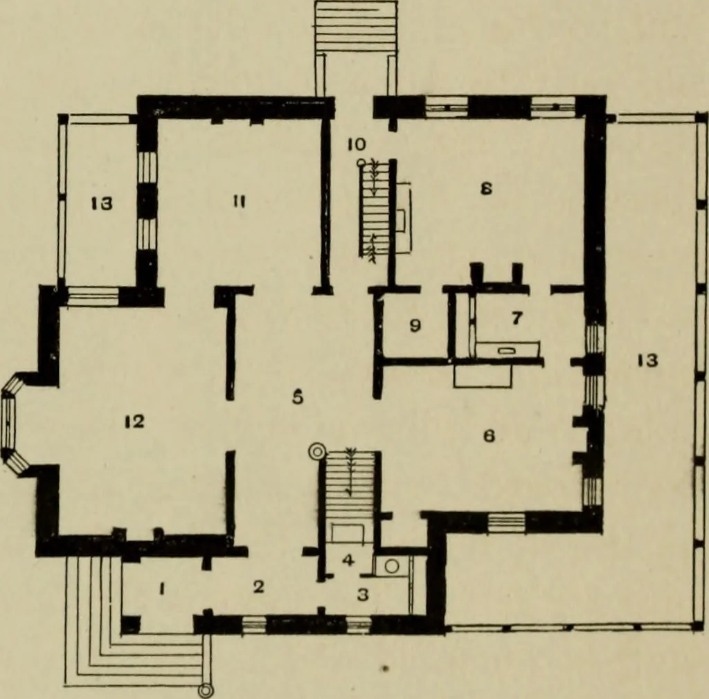 An illustration from Modern dwellings in town and country adapted to American wants and climate with a treatise on furniture and decoration, 1878, leaf 80