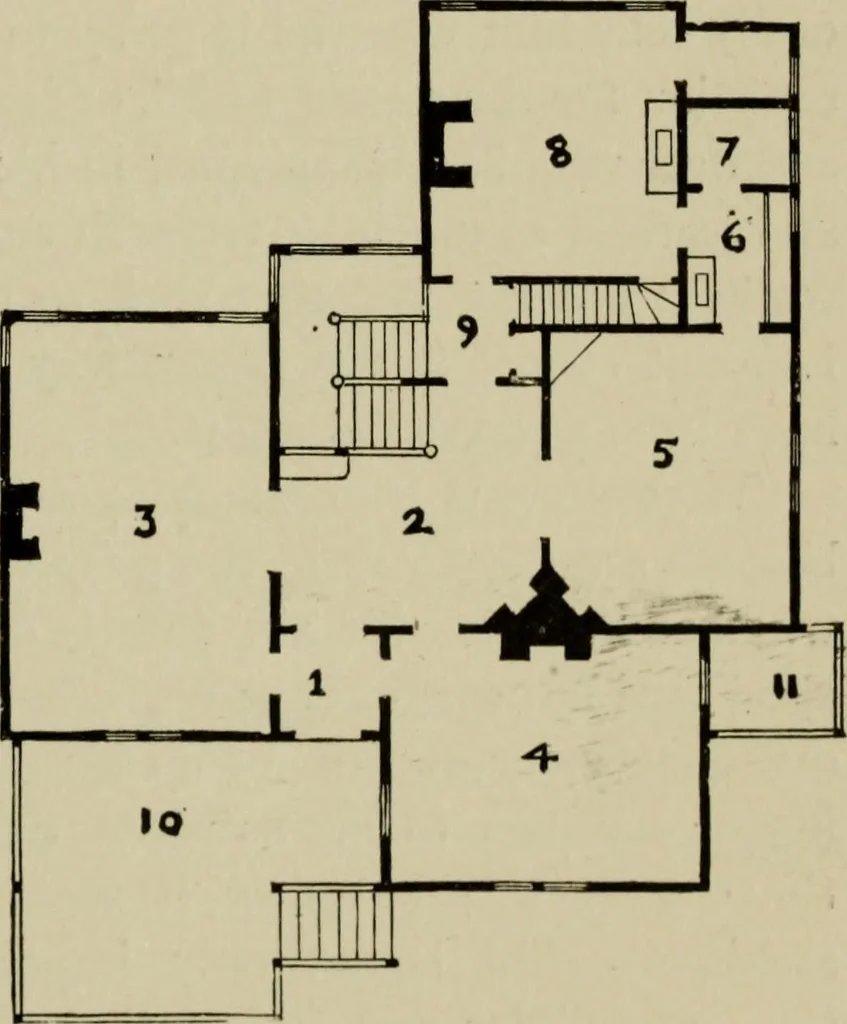 An illustration from Modern dwellings in town and country adapted to American wants and climate with a treatise on furniture and decoration, 1878, leaf 86