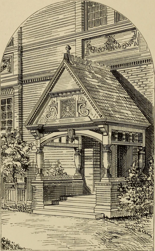An illustration from Modern dwellings in town and country adapted to American wants and climate with a treatise on furniture and decoration, 1878, leaf 9