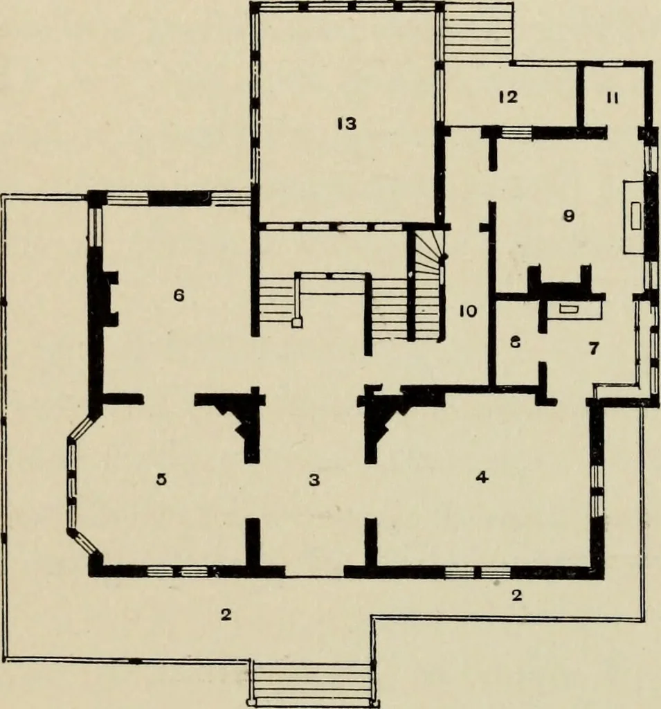An illustration from Modern dwellings in town and country adapted to American wants and climate with a treatise on furniture and decoration, 1878, leaf 91