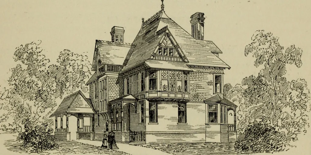 An illustration from Modern dwellings in town and country adapted to American wants and climate with a treatise on furniture and decoration, 1878, leaf 96
