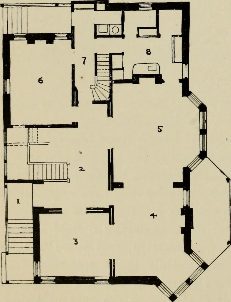 An illustration from Modern dwellings in town and country adapted to American wants and climate with a treatise on furniture and decoration, 1878, leaf 97