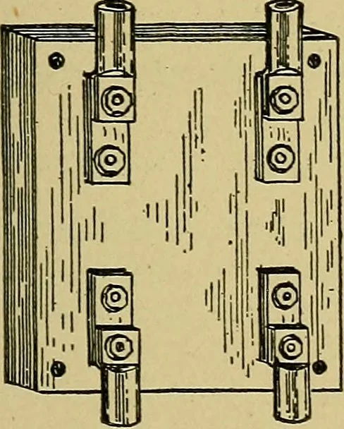 An illustration from Modern electrical construction; a reliable, practical guide for the beginner in electrical construction, showing the latest approved methods of installing work of all kinds according to the safety rules of the National board of fire underwriters, 1905, leaf 198