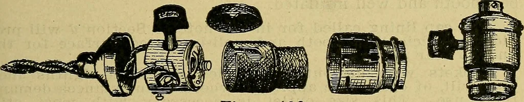 An illustration from Modern electrical construction; a reliable, practical guide for the beginner in electrical construction, showing the latest approved methods of installing work of all kinds according to the safety rules of the National board of fire underwriters, 1905, leaf 208