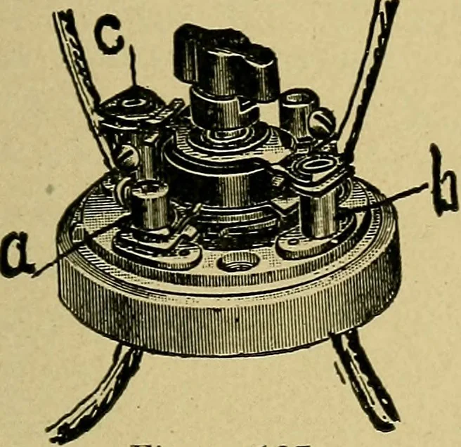 An illustration from Modern electrical construction; a reliable, practical guide for the beginner in electrical construction, showing the latest approved methods of installing work of all kinds according to the safety rules of the National board of fire underwriters, 1905, leaf 228