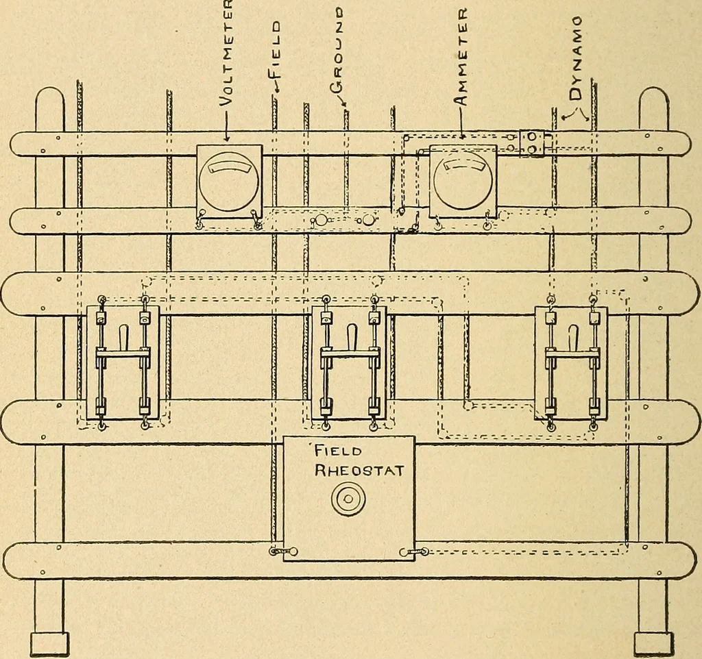An illustration from Modern electrical construction; a reliable, practical guide for the beginner in electrical construction, showing the latest approved methods of installing work of all kinds according to the safety rules of the National board of fire underwriters, 1905, leaf 57
