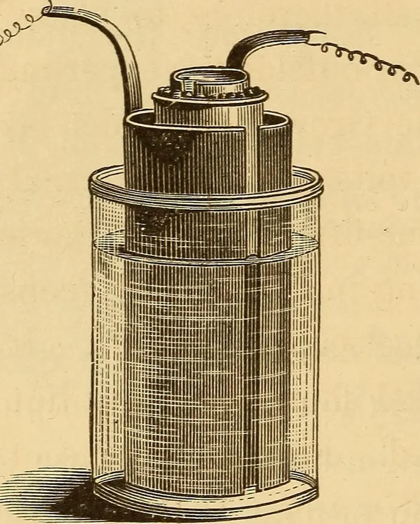 An illustration from Modern electricity and magnetism, theoretically and practically considered, 1885, leaf 101