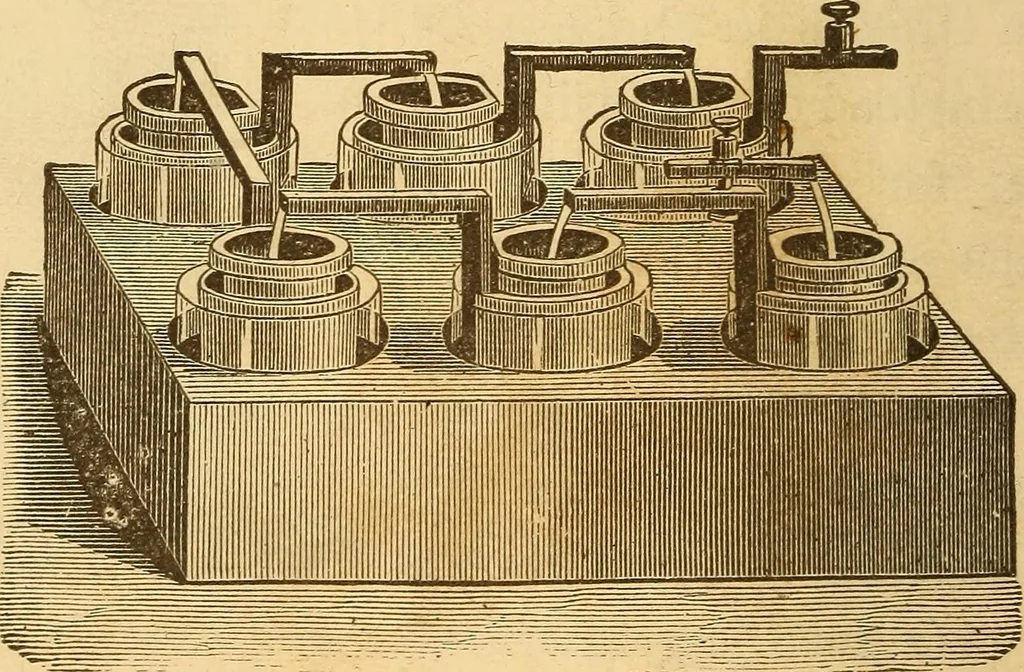An illustration from Modern electricity and magnetism, theoretically and practically considered, 1885, leaf 103