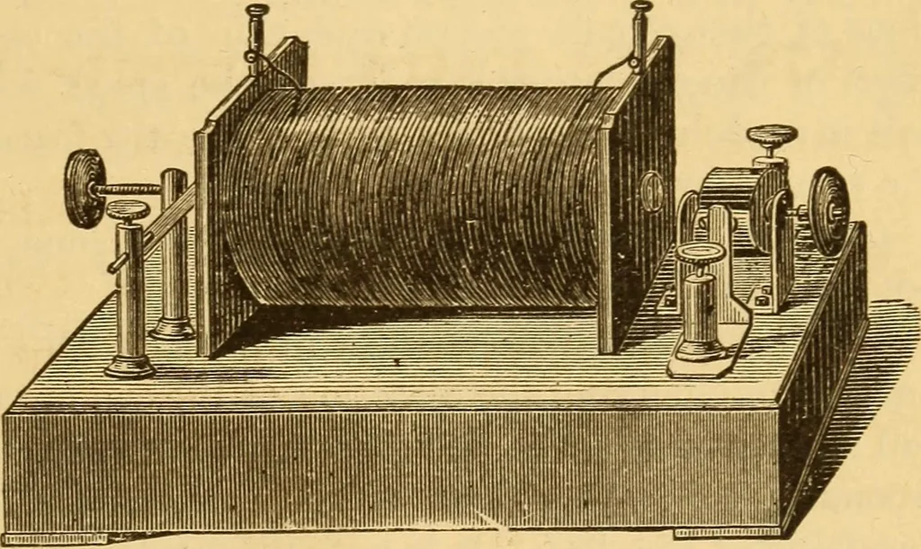 An illustration from Modern electricity and magnetism, theoretically and practically considered, 1885, leaf 166