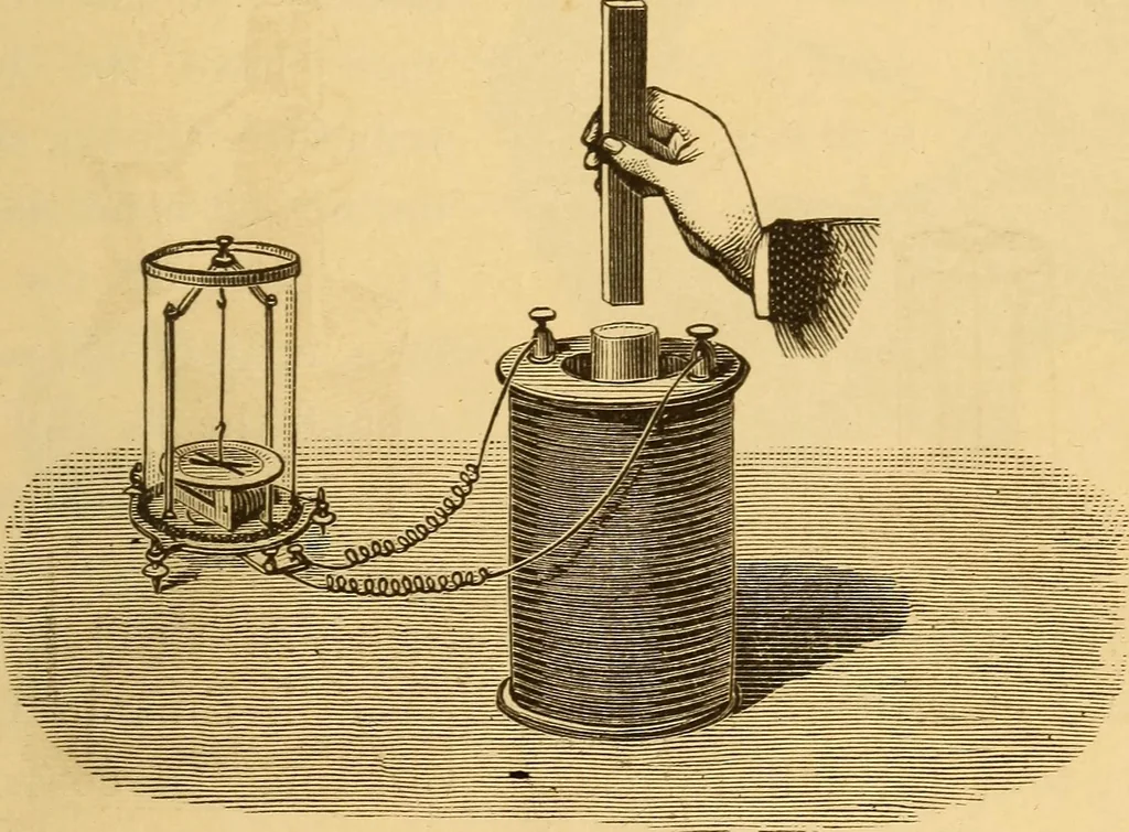 An illustration from Modern electricity and magnetism, theoretically and practically considered, 1885, leaf 170