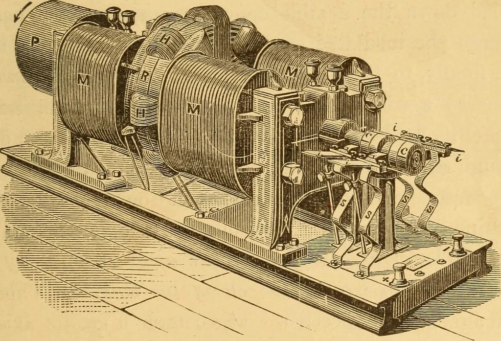 An illustration from Modern electricity and magnetism, theoretically and practically considered, 1885, leaf 172