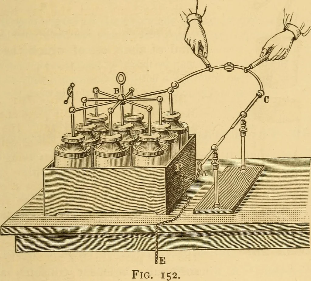 An illustration from Modern electricity and magnetism, theoretically and practically considered, 1885, leaf 62