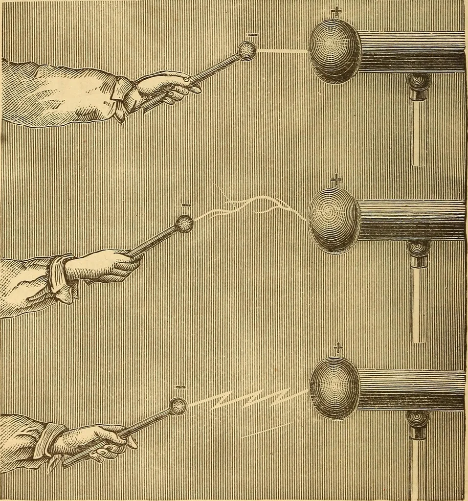 An illustration from Modern electricity and magnetism, theoretically and practically considered, 1885, leaf 77
