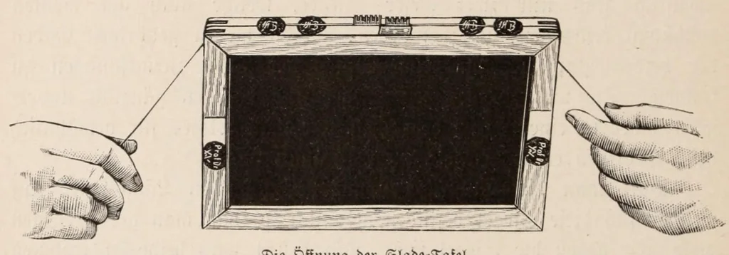 An illustration from Moderne Wunder : natürliche Erklärung der neueren und älteren Geheimnisse der Spiritisten und Antispiritisten, Geistercitierer, Hellseher, Gedankenleser, Heilmedien, Mnemotechniker, Rechenkünstler : sowie der neueren sensationellen Wunder und Darstellungen aus dem Gebiete der Optik, Physik und Mechanik, 1897, leaf 170