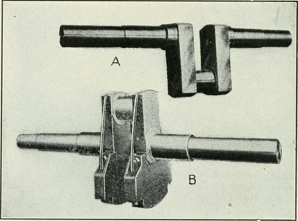 An illustration from The modern gas tractor, its construction, utility, operation and repair: a practical treatise defining every branch of up-to-date gas tractor engineering, driving and maintenance in a non-technical manner. Considers fully all types of power plants and their components, methods of drive and speed changing mechanisms. Describes design and construction as well as practical application of tractors in the field, 1919, leaf 147