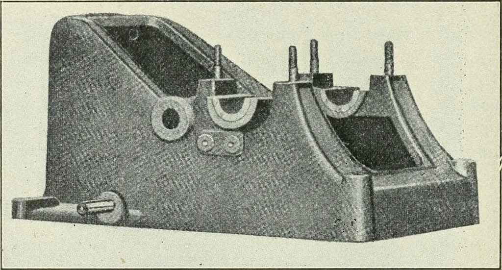 An illustration from The modern gas tractor, its construction, utility, operation and repair: a practical treatise defining every branch of up-to-date gas tractor engineering, driving and maintenance in a non-technical manner. Considers fully all types of power plants and their components, methods of drive and speed changing mechanisms. Describes design and construction as well as practical application of tractors in the field, 1919, leaf 153