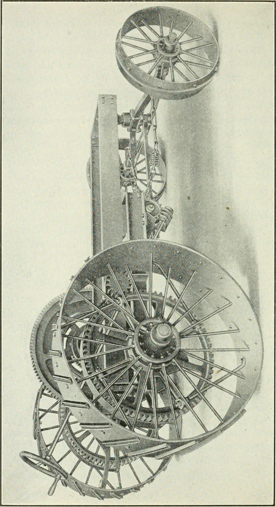 An illustration from The modern gas tractor, its construction, utility, operation and repair: a practical treatise defining every branch of up-to-date gas tractor engineering, driving and maintenance in a non-technical manner. Considers fully all types of power plants and their components, methods of drive and speed changing mechanisms. Describes design and construction as well as practical application of tractors in the field, 1919, leaf 291