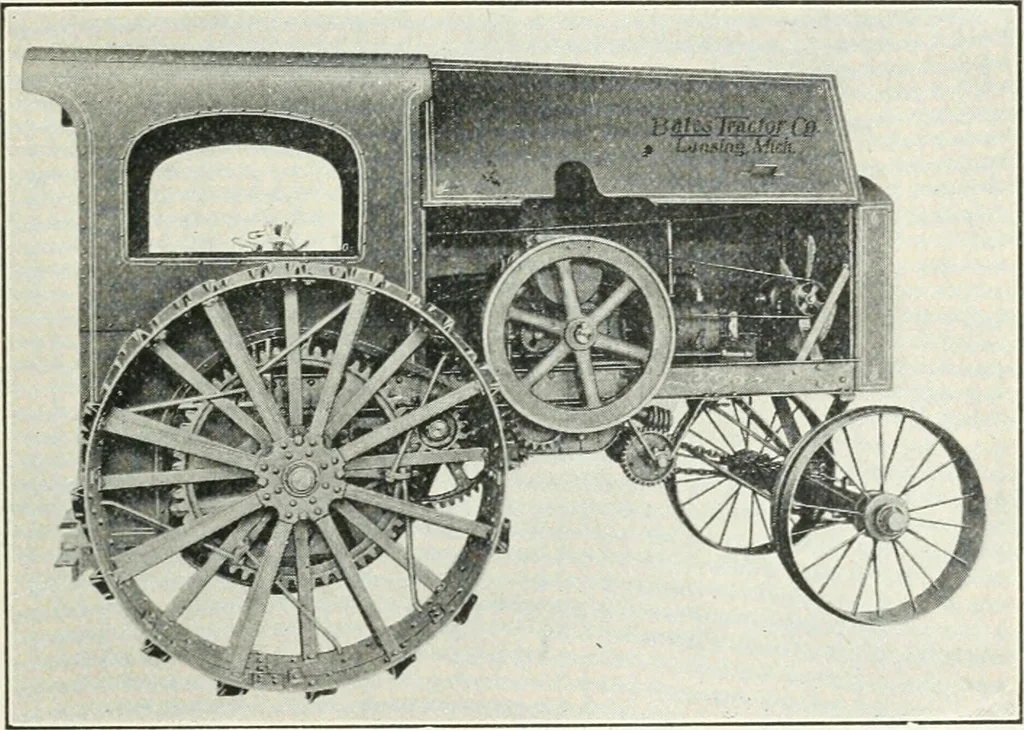 An illustration from The modern gas tractor, its construction, utility, operation and repair: a practical treatise defining every branch of up-to-date gas tractor engineering, driving and maintenance in a non-technical manner. Considers fully all types of power plants and their components, methods of drive and speed changing mechanisms. Describes design and construction as well as practical application of tractors in the field, 1919, leaf 376