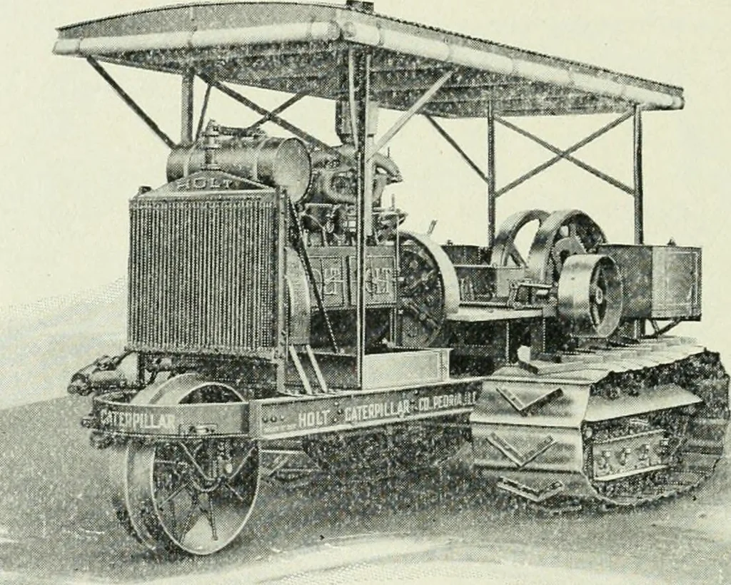 An illustration from The modern gas tractor, its construction, utility, operation and repair: a practical treatise defining every branch of up-to-date gas tractor engineering, driving and maintenance in a non-technical manner. Considers fully all types of power plants and their components, methods of drive and speed changing mechanisms. Describes design and construction as well as practical application of tractors in the field, 1919, leaf 377