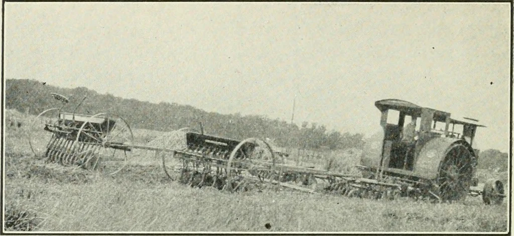 An illustration from The modern gas tractor, its construction, utility, operation and repair: a practical treatise defining every branch of up-to-date gas tractor engineering, driving and maintenance in a non-technical manner. Considers fully all types of power plants and their components, methods of drive and speed changing mechanisms. Describes design and construction as well as practical application of tractors in the field, 1919, leaf 417