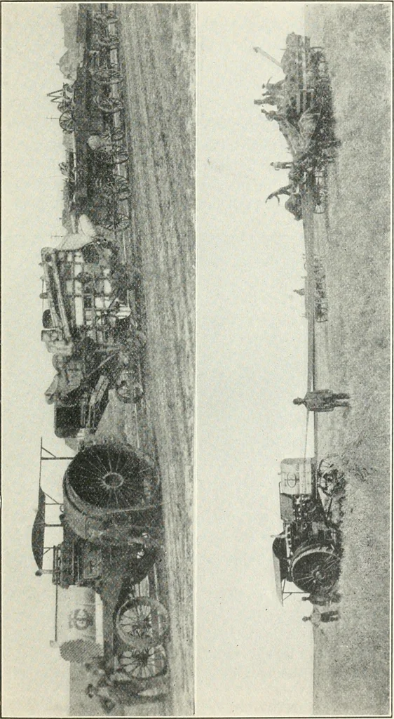 An illustration from The modern gas tractor, its construction, utility, operation and repair: a practical treatise defining every branch of up-to-date gas tractor engineering, driving and maintenance in a non-technical manner. Considers fully all types of power plants and their components, methods of drive and speed changing mechanisms. Describes design and construction as well as practical application of tractors in the field, 1919, leaf 428