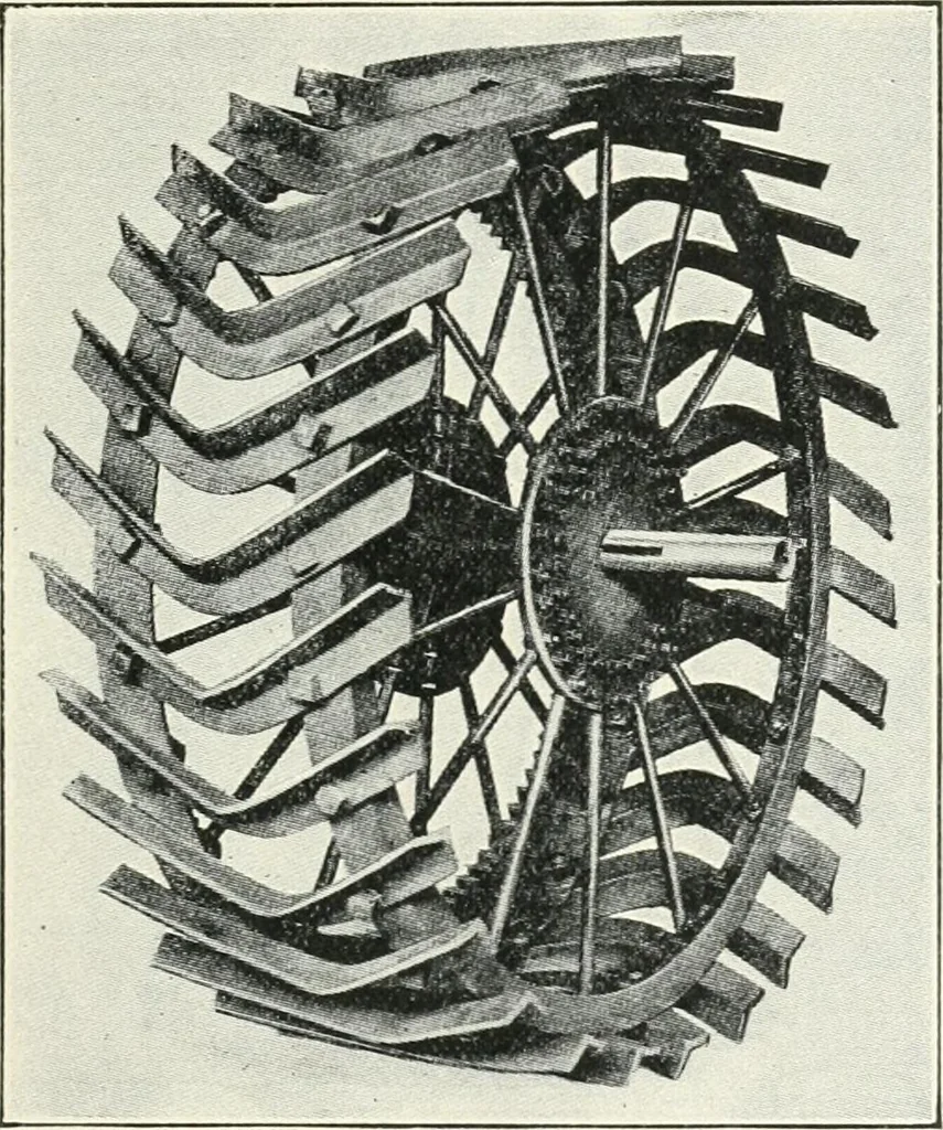 An illustration from The modern gas tractor, its construction, utility, operation and repair: a practical treatise defining every branch of up-to-date gas tractor engineering, driving and maintenance in a non-technical manner. Considers fully all types of power plants and their components, methods of drive and speed changing mechanisms. Describes design and construction as well as practical application of tractors in the field, 1919, leaf 452