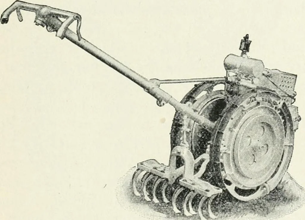 An illustration from The modern gas tractor, its construction, utility, operation and repair: a practical treatise defining every branch of up-to-date gas tractor engineering, driving and maintenance in a non-technical manner. Considers fully all types of power plants and their components, methods of drive and speed changing mechanisms. Describes design and construction as well as practical application of tractors in the field, 1919, leaf 456