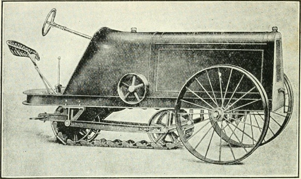 An illustration from The modern gas tractor, its construction, utility, operation and repair: a practical treatise defining every branch of up-to-date gas tractor engineering, driving and maintenance in a non-technical manner. Considers fully all types of power plants and their components, methods of drive and speed changing mechanisms. Describes design and construction as well as practical application of tractors in the field, 1919, leaf 471
