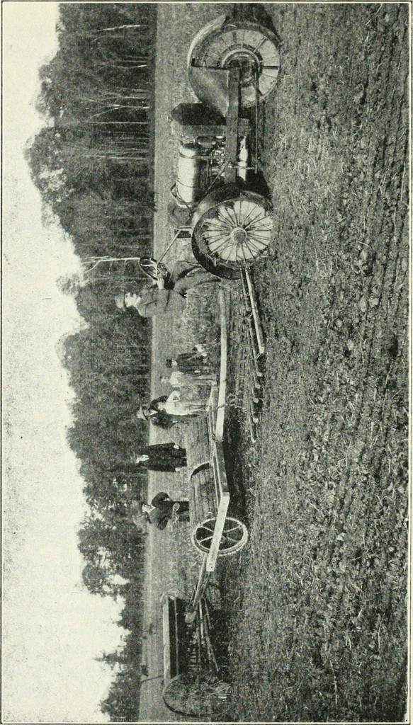 An illustration from The modern gas tractor, its construction, utility, operation and repair: a practical treatise defining every branch of up-to-date gas tractor engineering, driving and maintenance in a non-technical manner. Considers fully all types of power plants and their components, methods of drive and speed changing mechanisms. Describes design and construction as well as practical application of tractors in the field, 1919, leaf 53