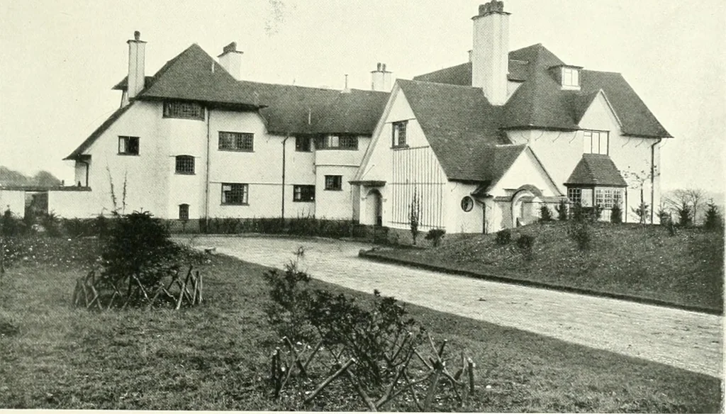 An illustration from The modern home; a book of British domestic architecture for moderate incomes; a companion volume to "The British home of to-day";, 1906, leaf 100