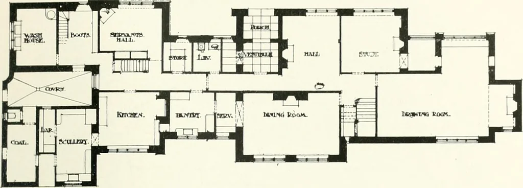 An illustration from The modern home; a book of British domestic architecture for moderate incomes; a companion volume to "The British home of to-day";, 1906, leaf 104