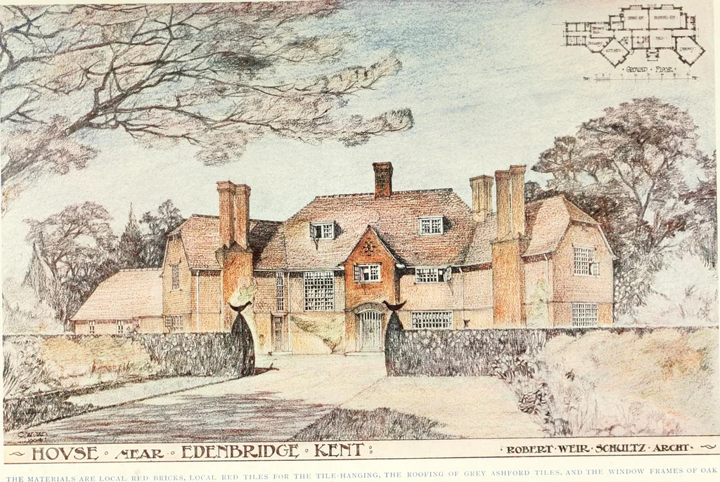 An illustration from The modern home; a book of British domestic architecture for moderate incomes; a companion volume to "The British home of to-day";, 1906, leaf 108