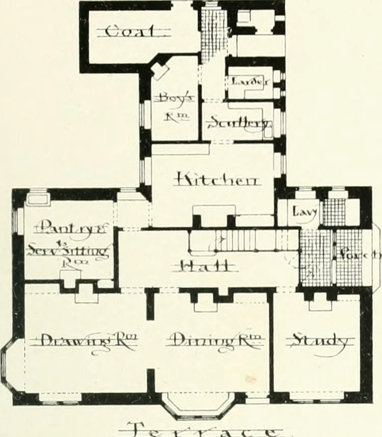 An illustration from The modern home; a book of British domestic architecture for moderate incomes; a companion volume to "The British home of to-day";, 1906, leaf 110