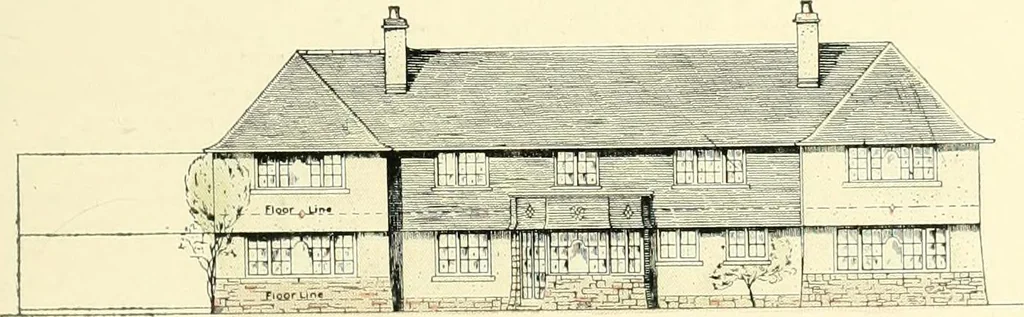 An illustration from The modern home; a book of British domestic architecture for moderate incomes; a companion volume to "The British home of to-day";, 1906, leaf 118