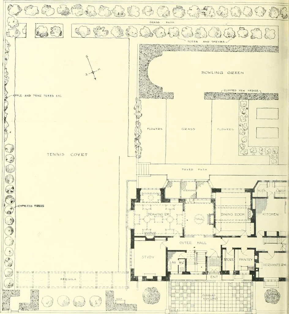 An illustration from The modern home; a book of British domestic architecture for moderate incomes; a companion volume to "The British home of to-day";, 1906, leaf 119