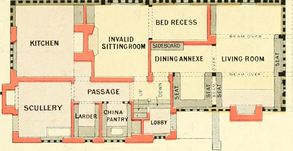An illustration from The modern home; a book of British domestic architecture for moderate incomes; a companion volume to "The British home of to-day";, 1906, leaf 130