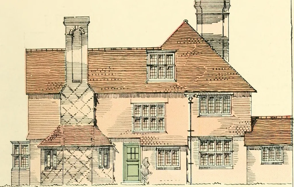 An illustration from The modern home; a book of British domestic architecture for moderate incomes; a companion volume to "The British home of to-day";, 1906, leaf 132