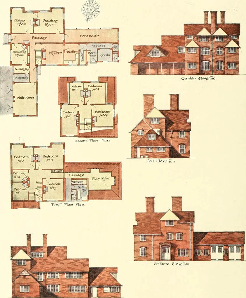 An illustration from The modern home; a book of British domestic architecture for moderate incomes; a companion volume to "The British home of to-day";, 1906, leaf 133