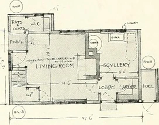 An illustration from The modern home; a book of British domestic architecture for moderate incomes; a companion volume to "The British home of to-day";, 1906, leaf 141