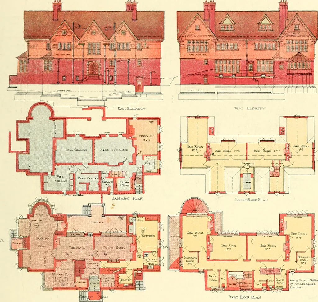 An illustration from The modern home; a book of British domestic architecture for moderate incomes; a companion volume to "The British home of to-day";, 1906, leaf 142