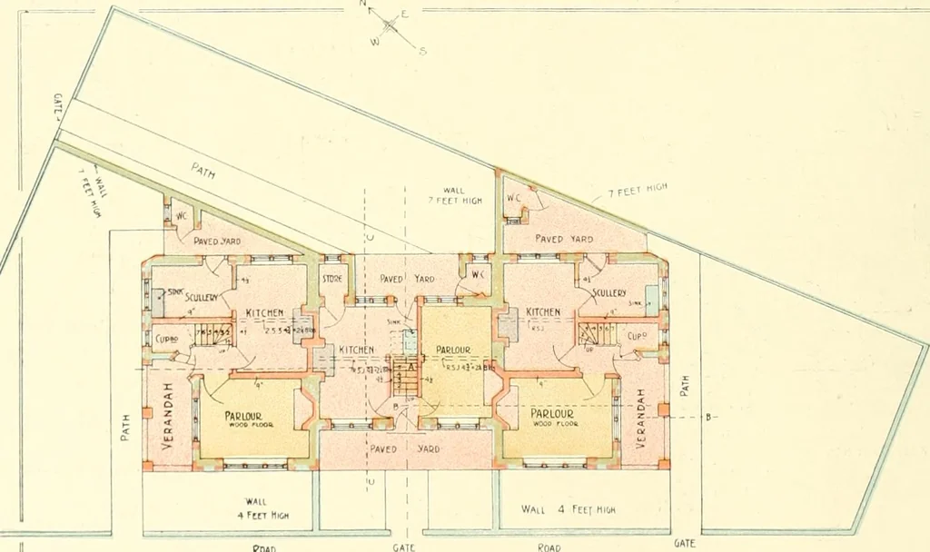 An illustration from The modern home; a book of British domestic architecture for moderate incomes; a companion volume to "The British home of to-day";, 1906, leaf 143