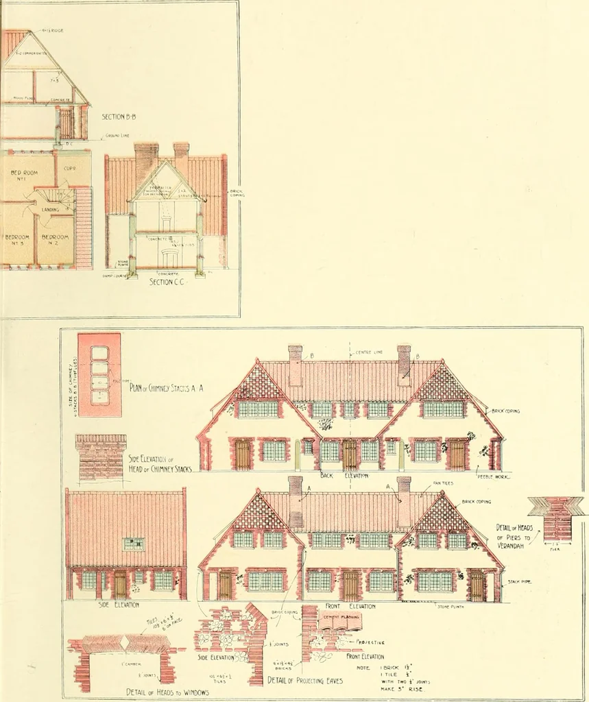 An illustration from The modern home; a book of British domestic architecture for moderate incomes; a companion volume to "The British home of to-day";, 1906, leaf 144