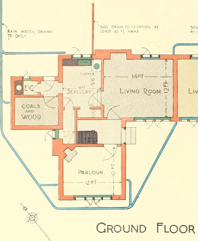 An illustration from The modern home; a book of British domestic architecture for moderate incomes; a companion volume to "The British home of to-day";, 1906, leaf 27