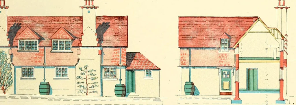 An illustration from The modern home; a book of British domestic architecture for moderate incomes; a companion volume to "The British home of to-day";, 1906, leaf 28