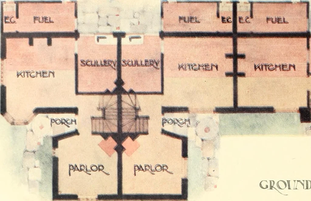 An illustration from The modern home; a book of British domestic architecture for moderate incomes; a companion volume to "The British home of to-day";, 1906, leaf 41