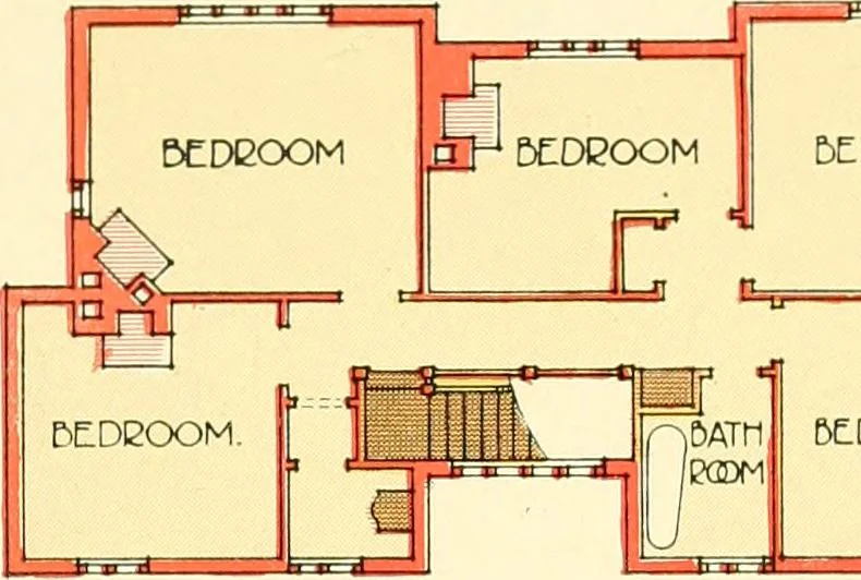An illustration from The modern home; a book of British domestic architecture for moderate incomes; a companion volume to "The British home of to-day";, 1906, leaf 52