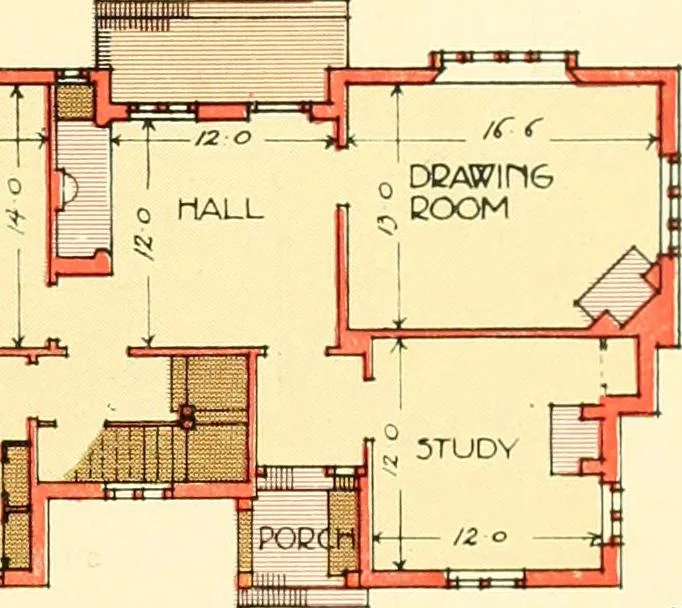 An illustration from The modern home; a book of British domestic architecture for moderate incomes; a companion volume to "The British home of to-day";, 1906, leaf 52