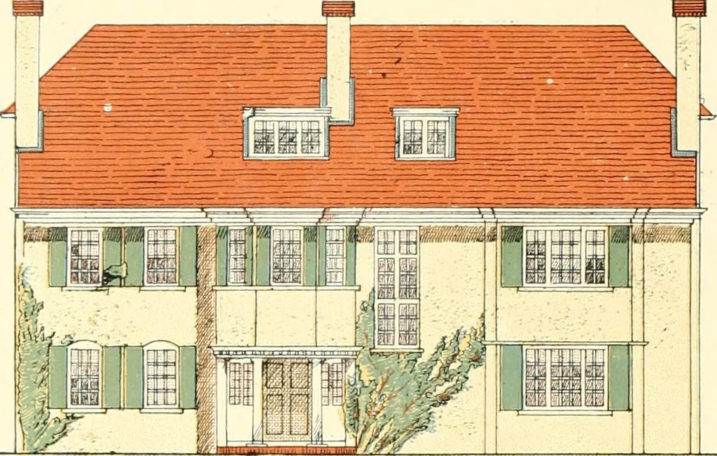 An illustration from The modern home; a book of British domestic architecture for moderate incomes; a companion volume to "The British home of to-day";, 1906, leaf 53