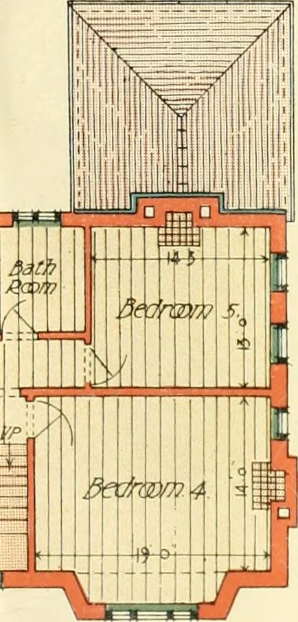 An illustration from The modern home; a book of British domestic architecture for moderate incomes; a companion volume to "The British home of to-day";, 1906, leaf 54